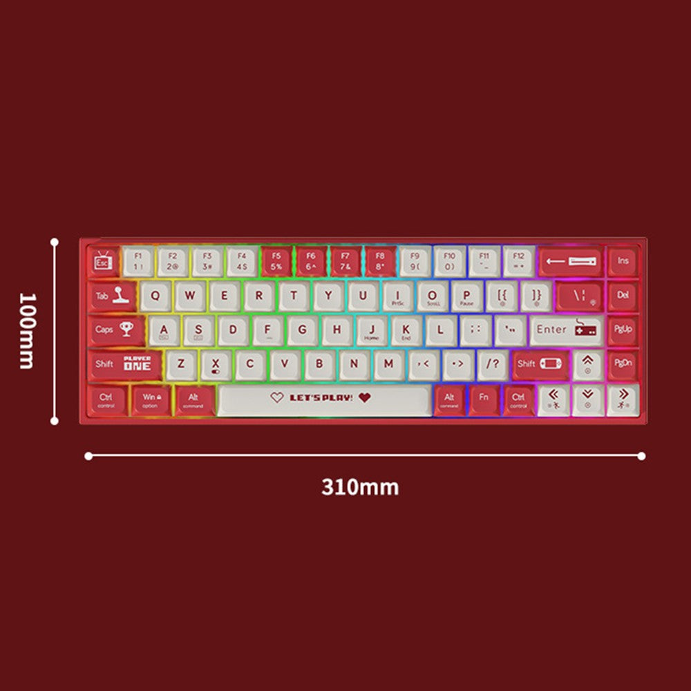 AJAZZ AK680 1.6m USB Wired Gaming Keyboard 68 Keys Hot Swappable Mechanical Keyboard