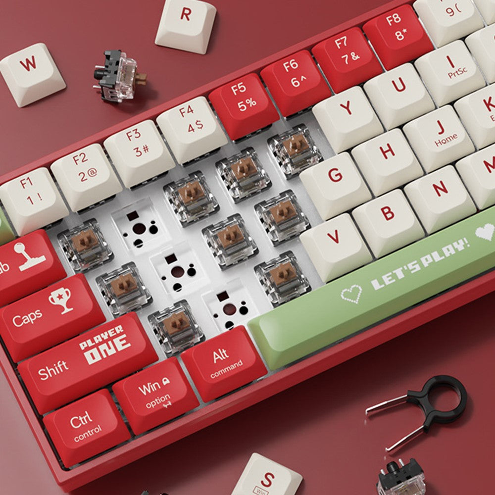 AJAZZ AK680 1.6m USB Wired Gaming Keyboard 68 Keys Hot Swappable Mechanical Keyboard