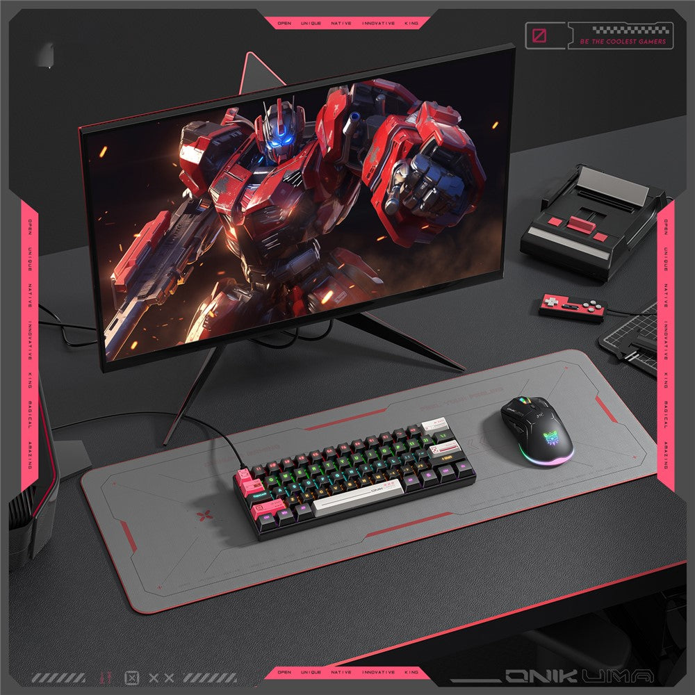 ONIKUMA G55 61 Keys Wired Keyboard with RGB Light Mechanical Gaming Keyboard for PC / Mac / Linux