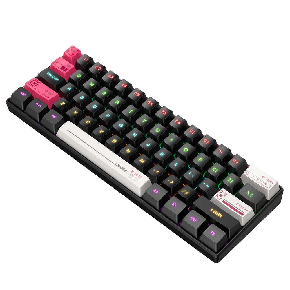 ONIKUMA G55 61 Keys Wired Keyboard with RGB Light Mechanical Gaming Keyboard for PC / Mac / Linux
