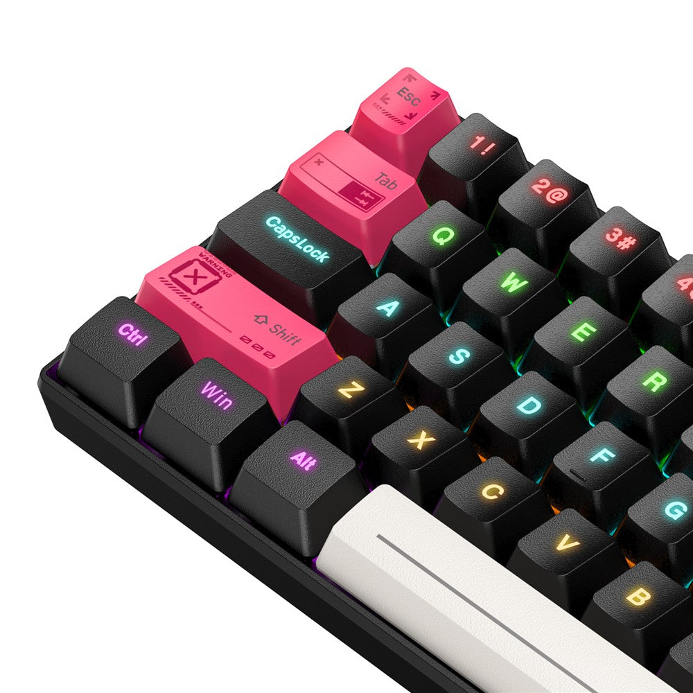 ONIKUMA G55 61 Keys Wired Keyboard with RGB Light Mechanical Gaming Keyboard for PC / Mac / Linux