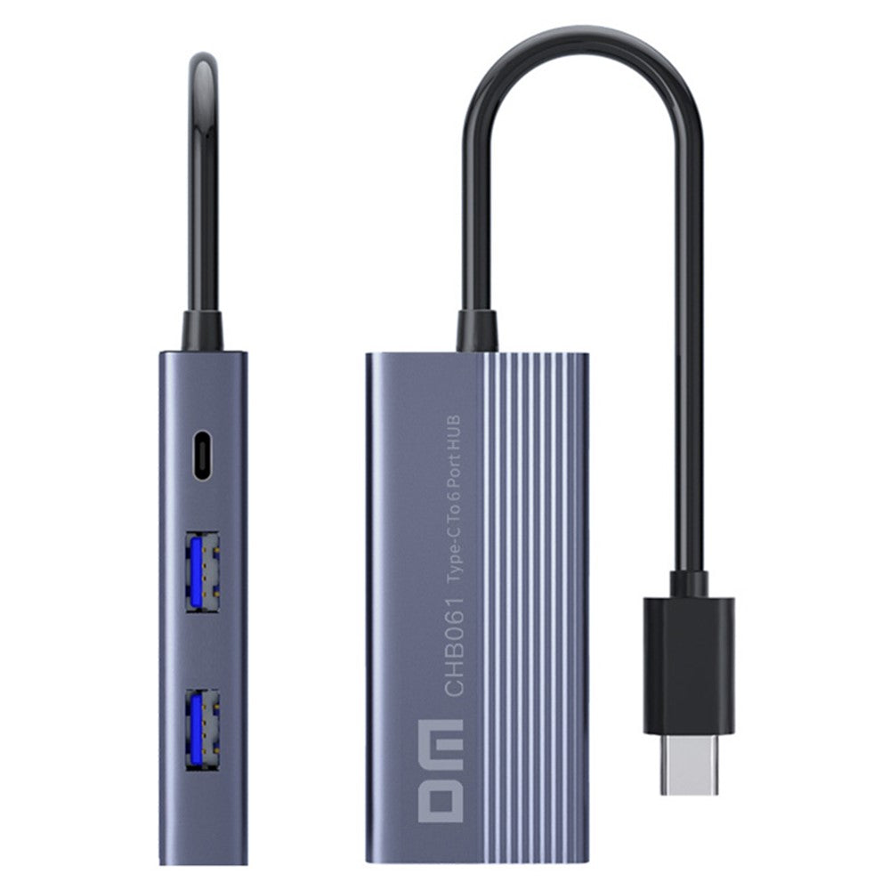 DM CHB061 Type-C Hub Aluminum Alloy USB Docking Station with Gigabit Ethernet / HD / PD Charging