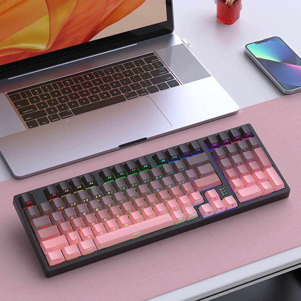 Y-FRUITFUL K98Pro 98 Keys Mechanical Keyboard Triple Mode Hot Swappable Gaming Keyboard with RGB Backlit