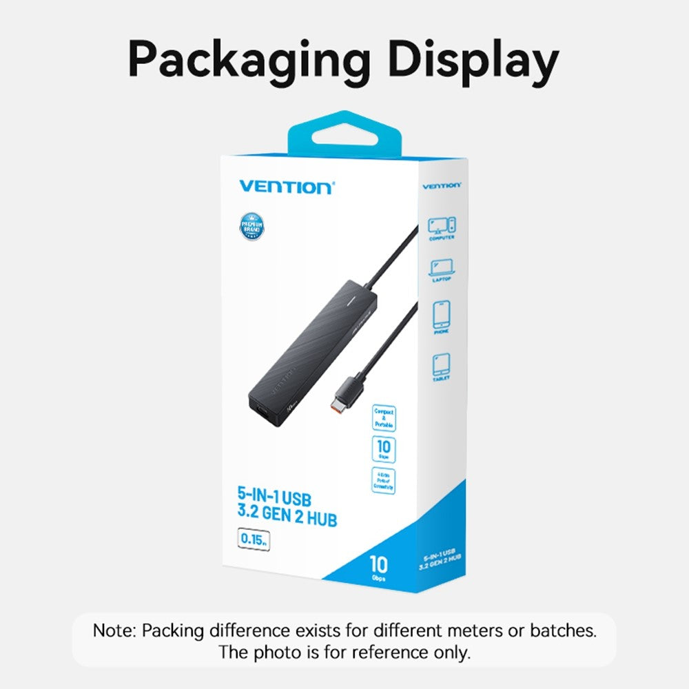 VENTION CHJBB USB 3.2 Gen 2 Hub 10Gbps Data Transfer 4 USB A + 1 Type C Docking Station
