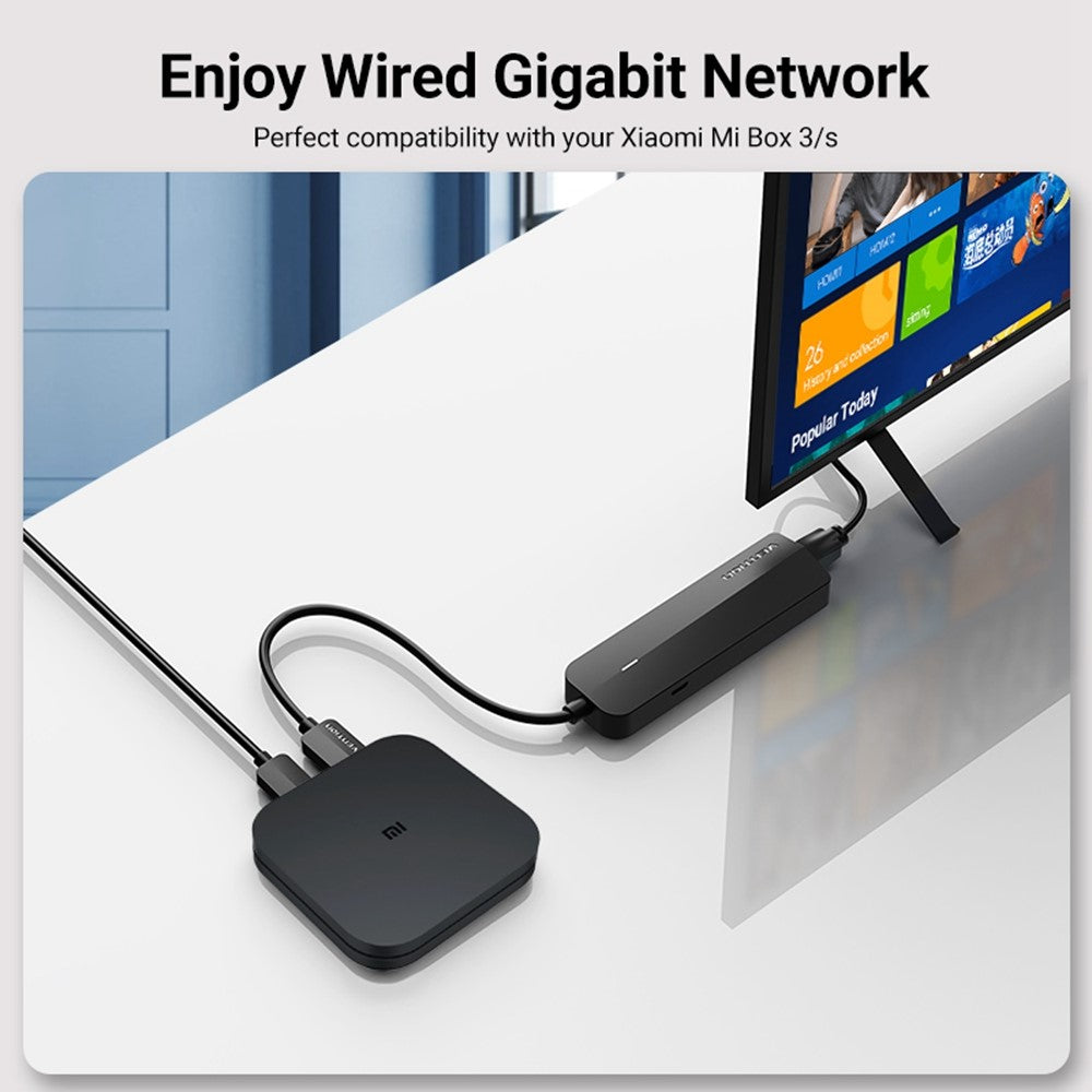 VENTION CHNBB 5 in 1 USB Hub USB 3.0 x 3 + Gigabit Ethernet Docking Station with Micro USB Power Port