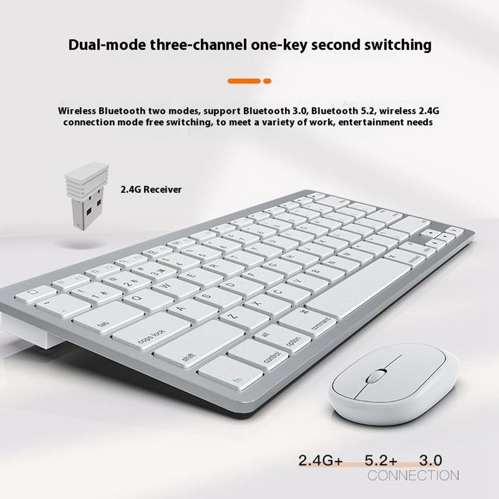 B666+MS-800 Wireless Bluetooth-Compatible Silent Keyboard and Mouse Set for iOS  /  Android  /  Windows