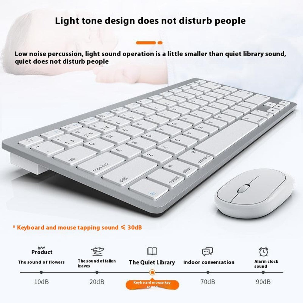 B666+MS-800 Wireless Bluetooth-Compatible Silent Keyboard and Mouse Set for iOS  /  Android  /  Windows