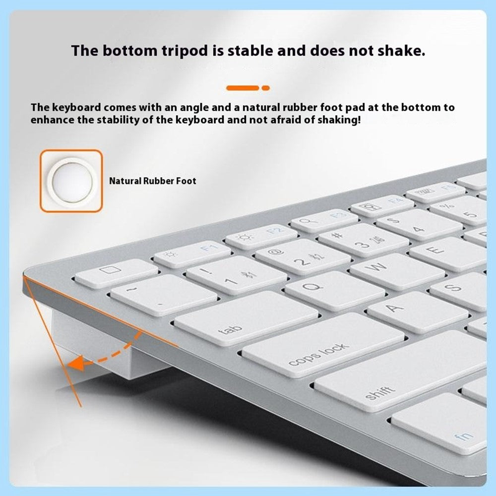 B666+MS-800 Wireless Bluetooth-Compatible Silent Keyboard and Mouse Set for iOS  /  Android  /  Windows