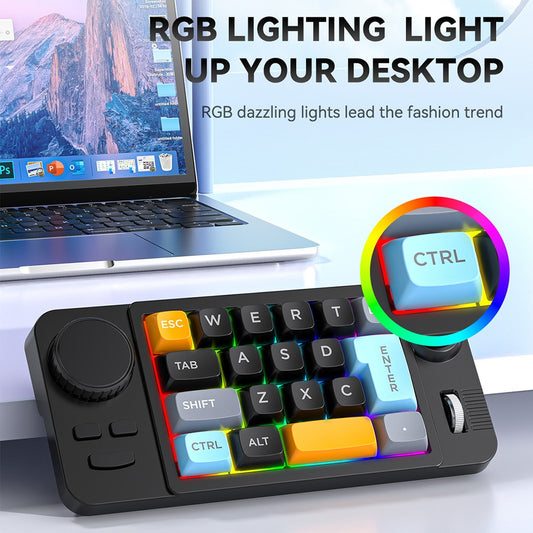 K811 19 Keys Wired Gaming Keyboard Macro Programmable Mechanical Keyboard with RGB Backlit