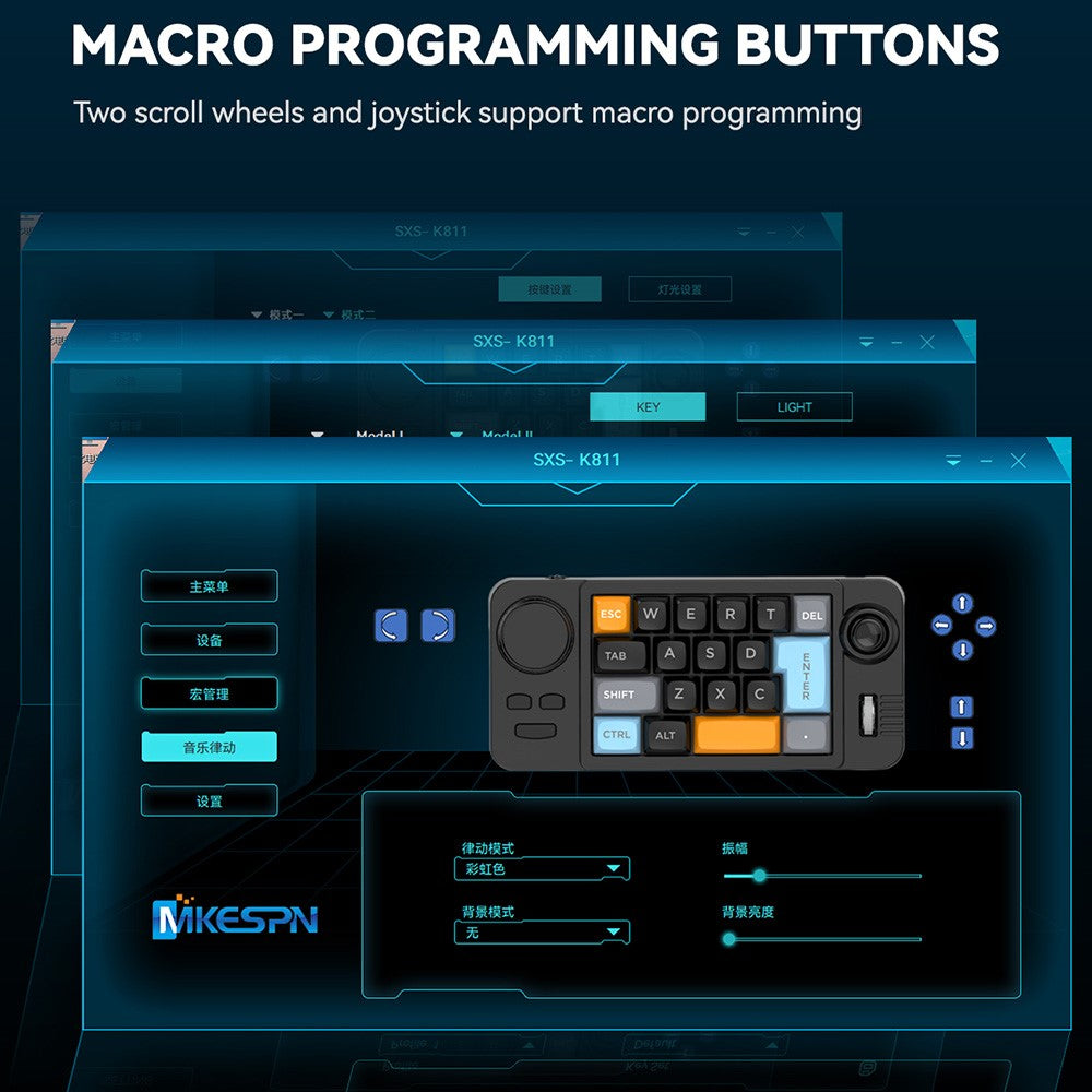 K811 19 Keys Wired Gaming Keyboard Macro Programmable Mechanical Keyboard with RGB Backlit