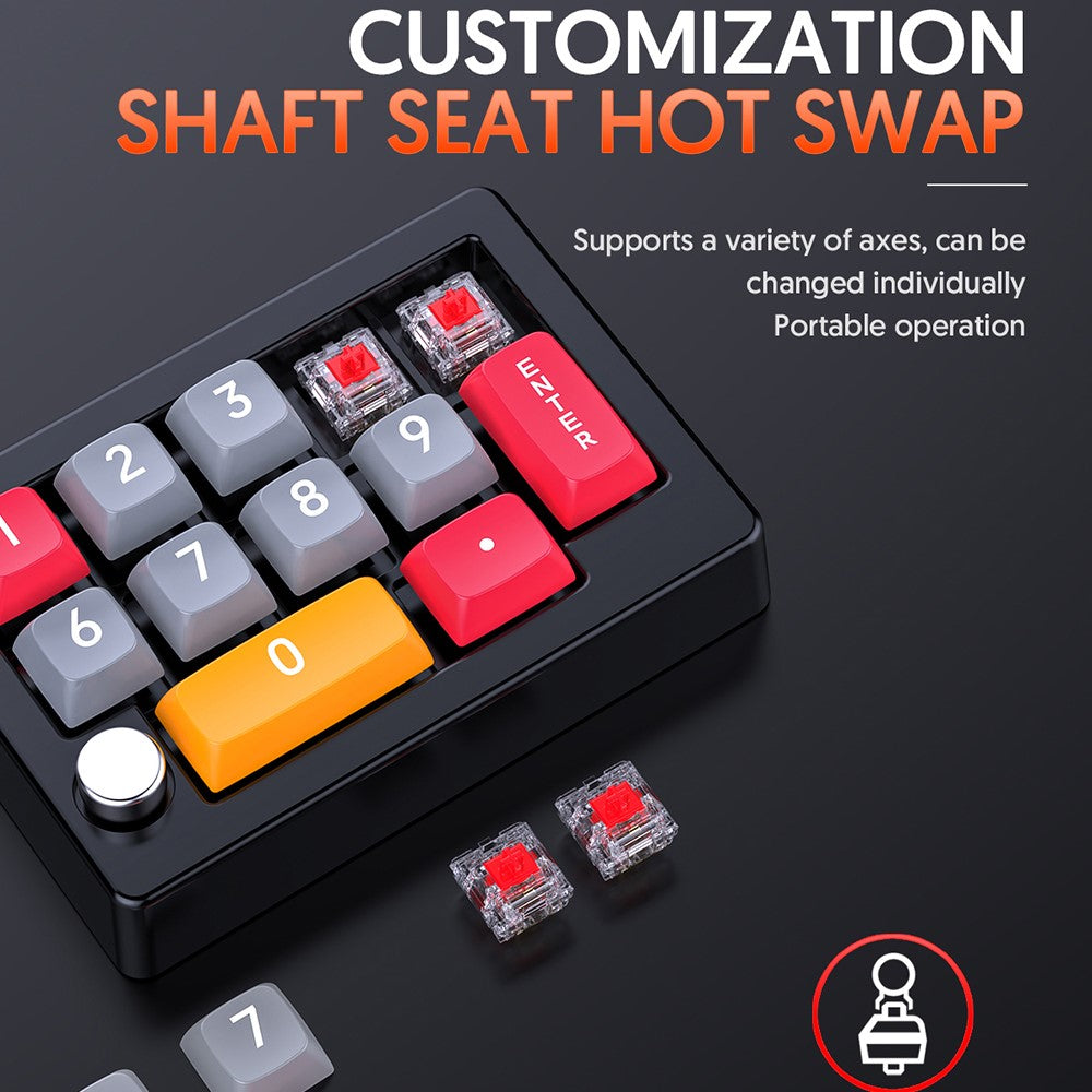 MKESPN K808 Mini Mechanical Keyboard 13 Keys Hot-Swappable RGB Backlit Programmable Keypad