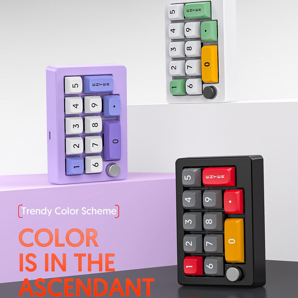 MKESPN K808 Mini Mechanical Keyboard 13 Keys Hot-Swappable RGB Backlit Programmable Keypad