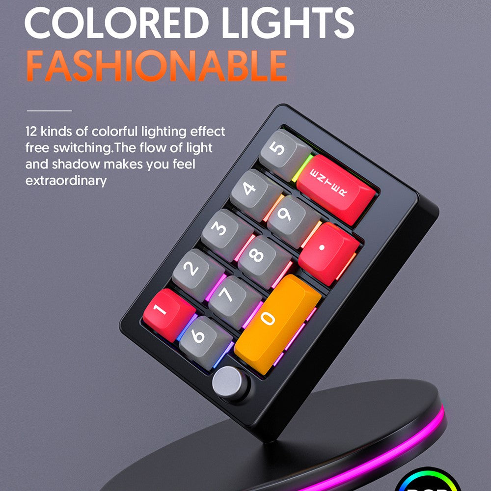 MKESPN K808 Mini Mechanical Keyboard 13 Keys Hot-Swappable RGB Backlit Programmable Keypad