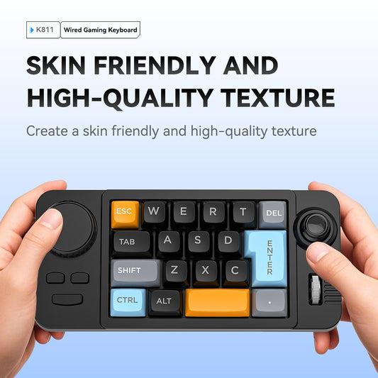 MKESPN K811 Gaming 22 Keys Keypad RGB Backlit Mechanical Macro Programmable Keyboard with Dial Joystick
