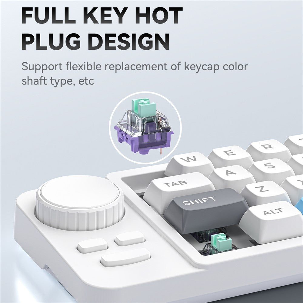 MKESPN K811 Gaming 22 Keys Keypad RGB Backlit Mechanical Macro Programmable Keyboard with Dial Joystick