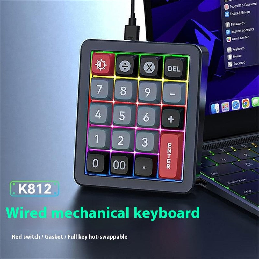 MKESPN K812 Gaming Mechanical Keyboard RGB Backlit Hot-Swappable Macro Programmable Keypad