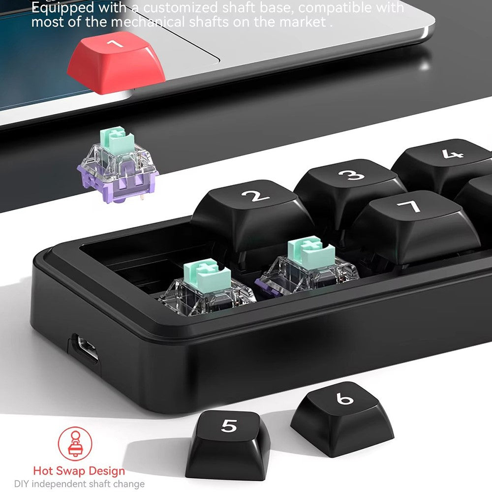 MKESPN K815B 8-Key RGB Mechanical Numeric Keyboard Hot-Swappable Compact Gaming Keypad