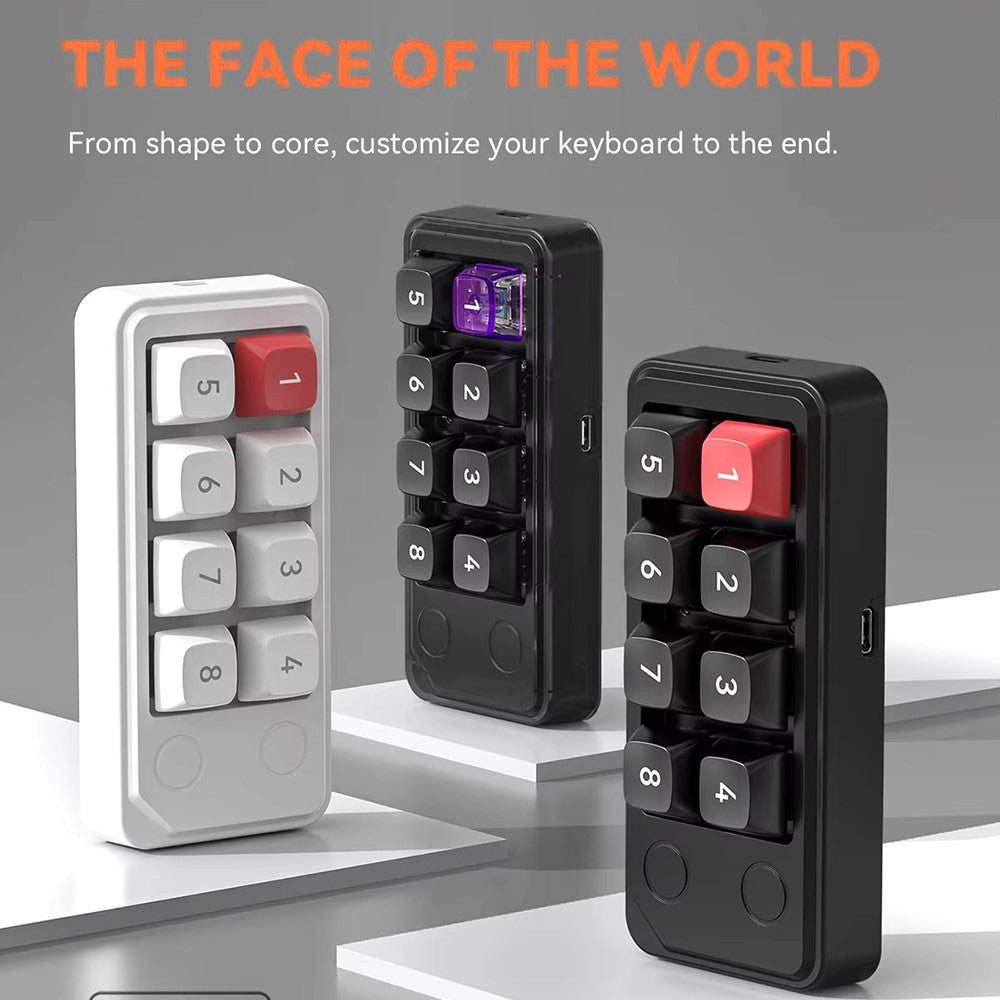 MKESPN K815B 8-Key RGB Mechanical Numeric Keyboard Hot-Swappable Compact Gaming Keypad