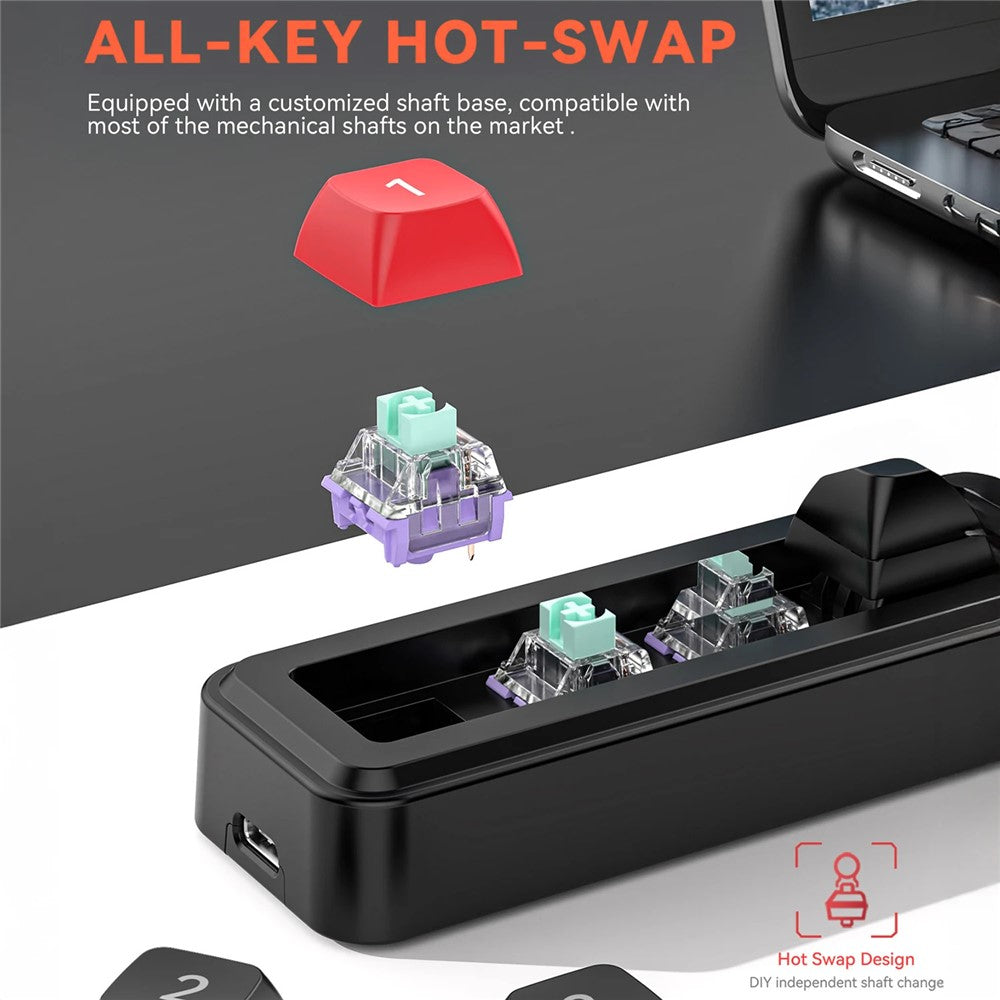 MKESPN K816A 4-Key Wired Hot-Swappable Mechanical Gaming Keypad Macro Programmable Mini Keyboard