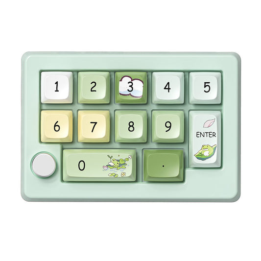 MKESPN W908 2.4GHz Wireless / Wired / Bluetooth-Compatible Mechanical Mini Keyboard Programmable RGB Backlit 12-Key Numpad