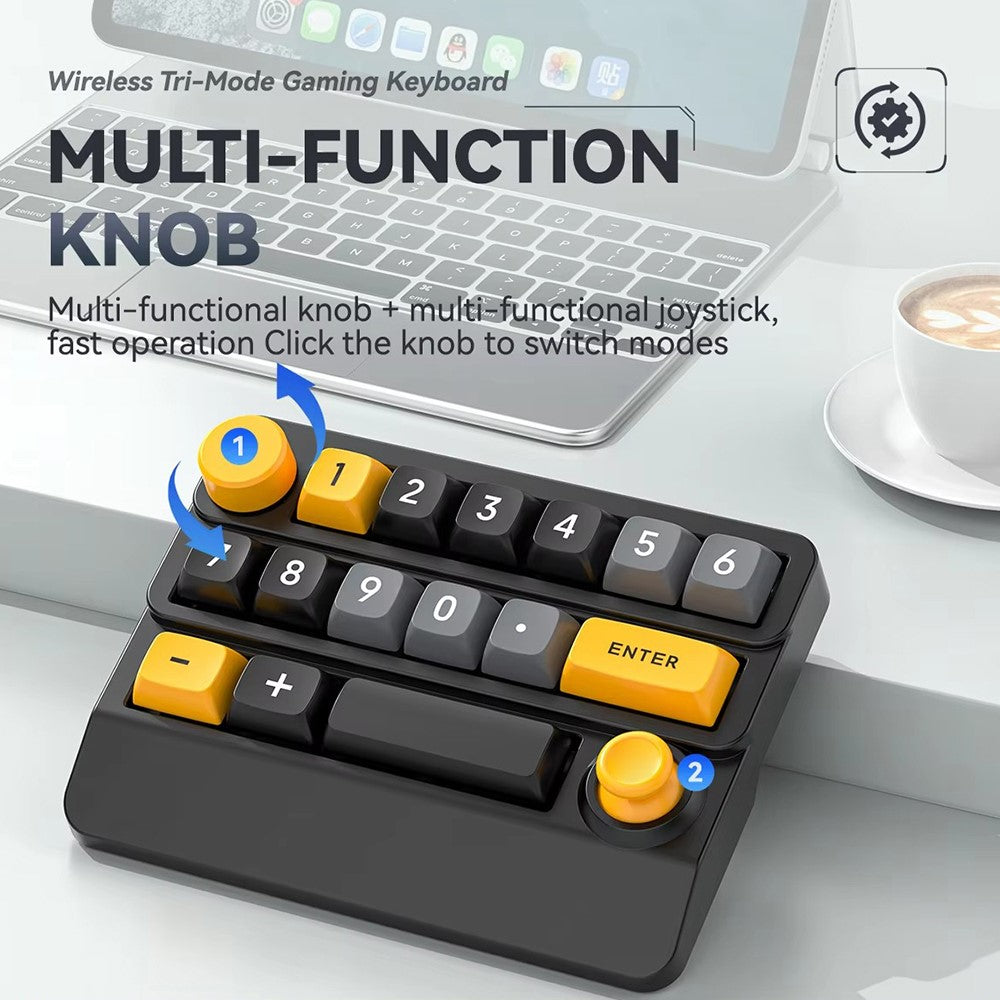MKESPN W909 15 Keys Mechanical Gaming Keyboard Wireless / Bluetooth-Compatible / Wired RGB Backlit Keypad