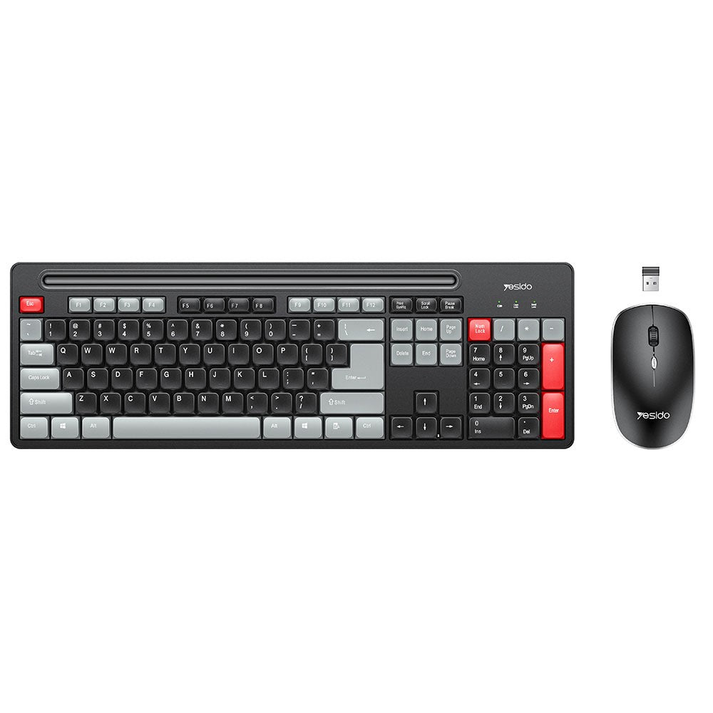 YESIDO KB43 2.4G Wireless Silent Commercial Office Keyboard Mouse Set for Desktop PC Laptop