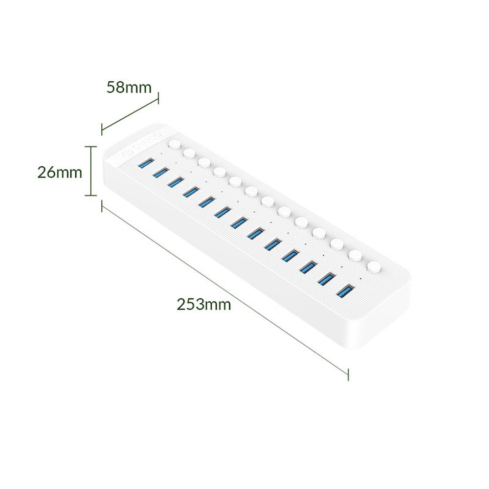 ORICO CT2U3-13AB 13-Port Hub with Individual Switches
