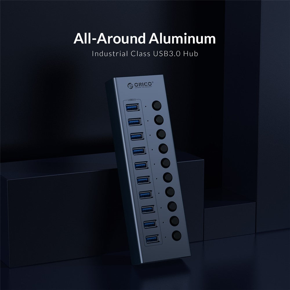 ORICO BT2U3-16AB Aluminum Alloy Multi-Port USB 3.0 Hub Splitter with Individual Switches