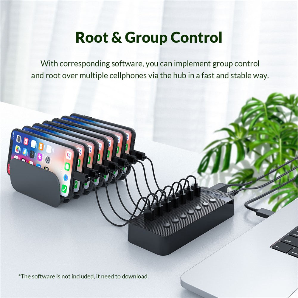 ORICO CT2U3-7AB ABS Multi-port USB3.0 HUB with Individual Switches