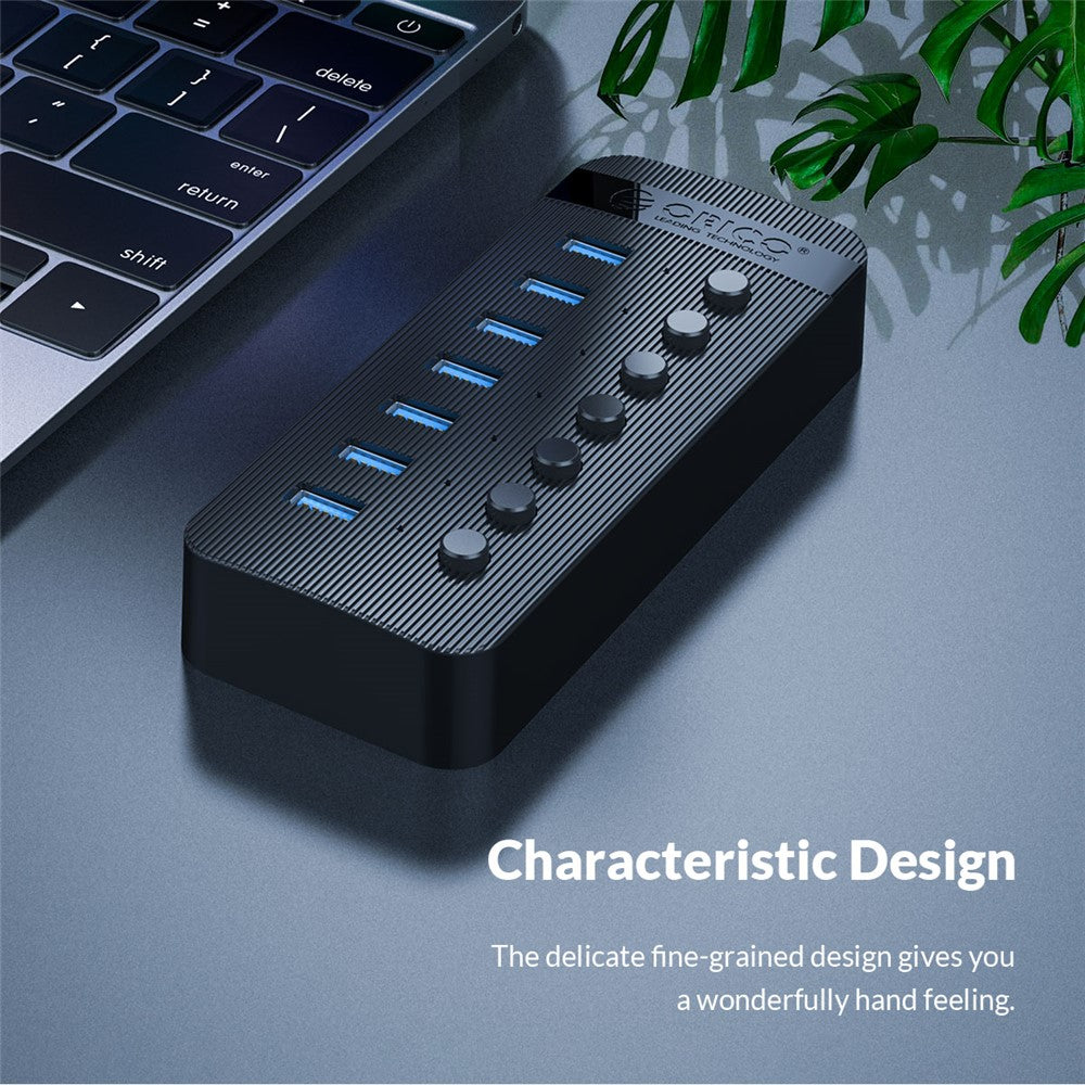 ORICO CT2U3-7AB ABS Multi-port USB3.0 HUB with Individual Switches