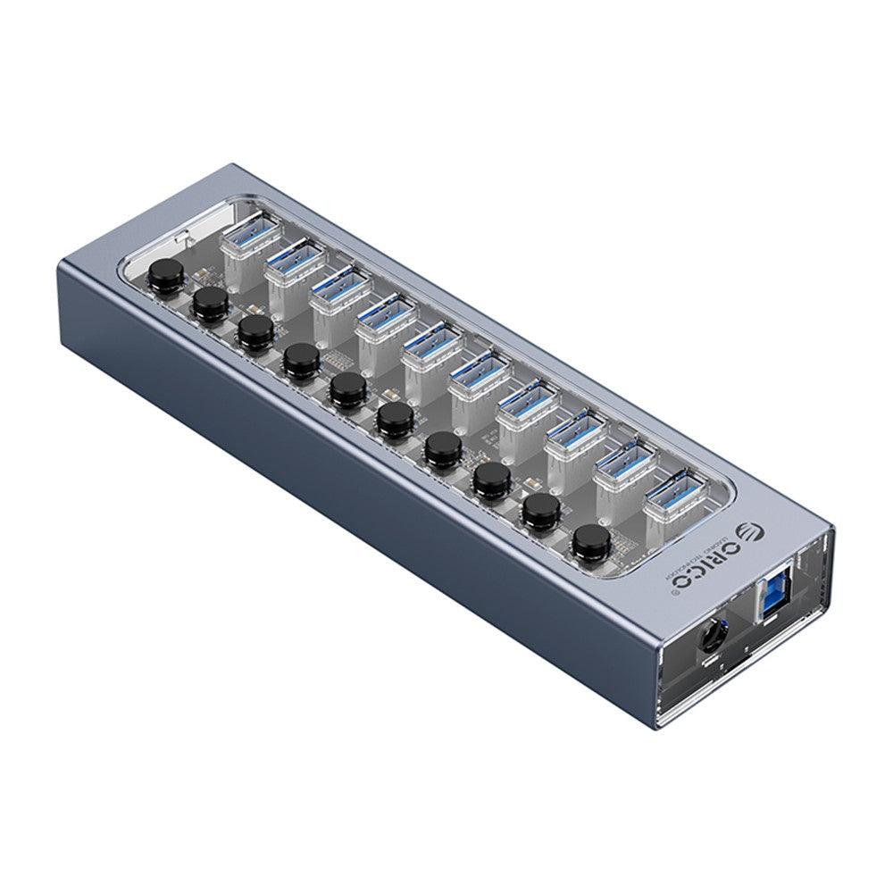 ORICO AT2U3-10AB Aluminum Alloy + PC USB3.0 Multi-port HUB with Individual Switches