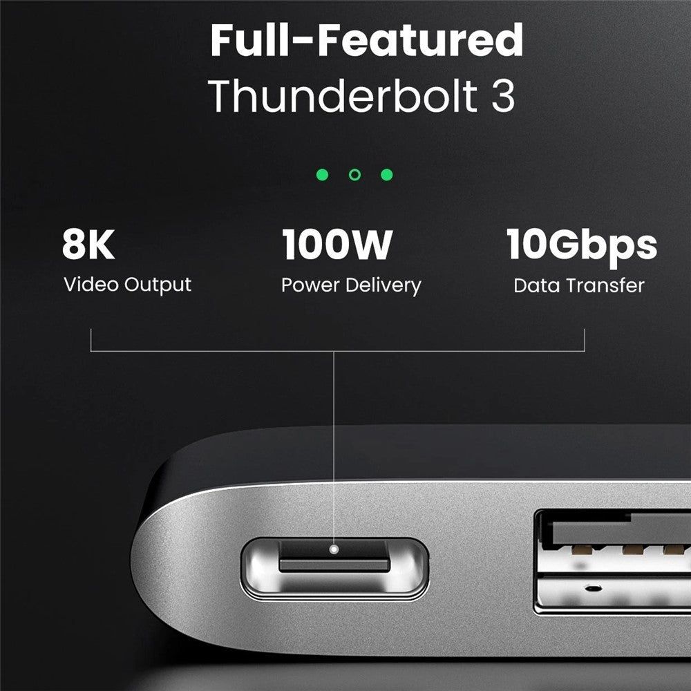 UGREEN 60560 USB-C Hub Splitter Adapter Thunderbolt 3 Dock Card Reader for MacBook Pro / Air