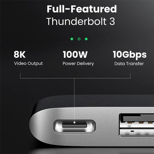 UGREEN 60560 USB-C Hub Splitter Adapter Thunderbolt 3 Dock Card Reader for MacBook Pro / Air