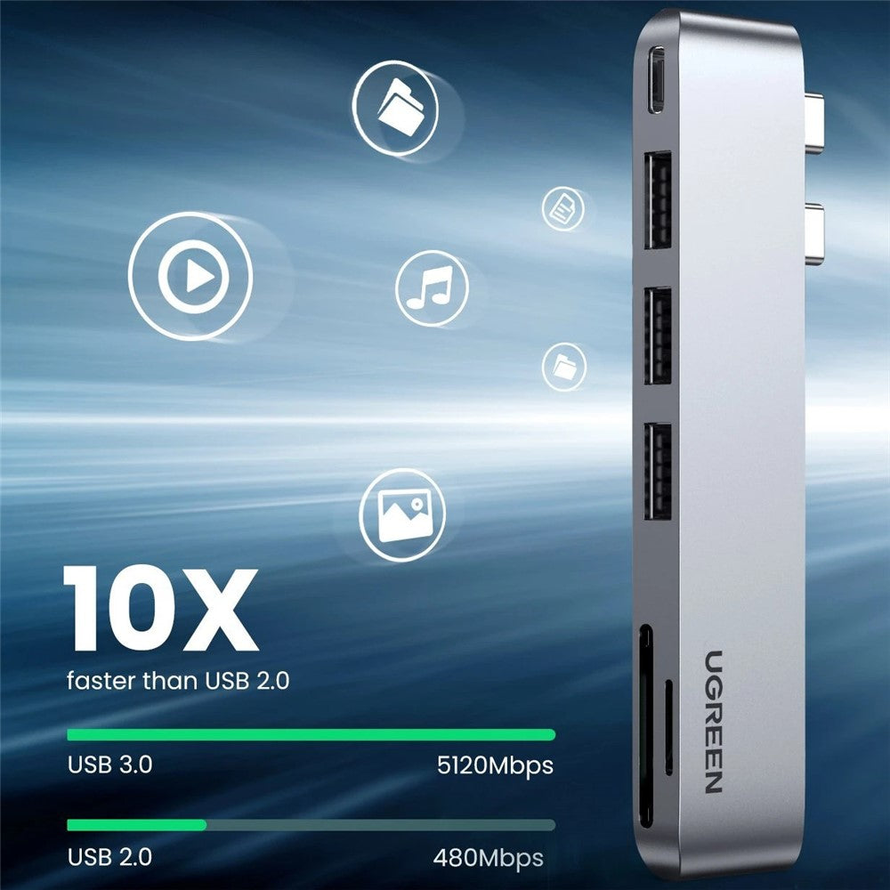 UGREEN 60560 USB-C Hub Splitter Adapter Thunderbolt 3 Dock Card Reader for MacBook Pro / Air
