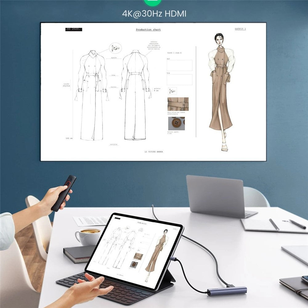 UGREEN 5 in 1 USB C Hub Type-C 3.1 to HDMI RJ45 USB 3.0 PD Charging Multi Splitter Adapter for MacBook Air Pro