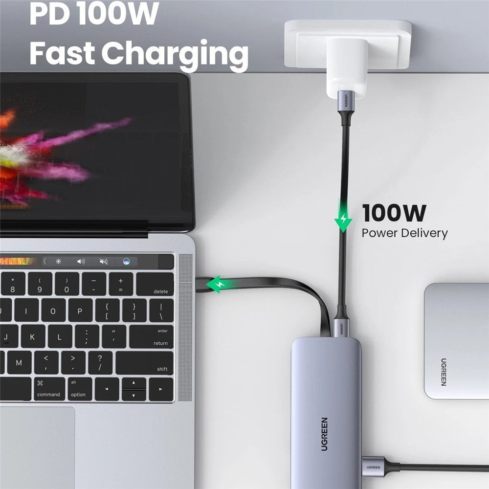 UGREEN 10 in 1 USB-C Hub Type C to HDMI 4K USB 3.0 VGA RJ45 PD 3.5mm SD TF Card Reader Dock Adapter for MacBook/Pro/Air