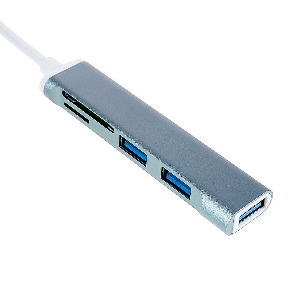 USB-C 5-in-1 Hub Splitter 3 x USB3.0 5Gbps High Speed TF SD Card Reader Adapter