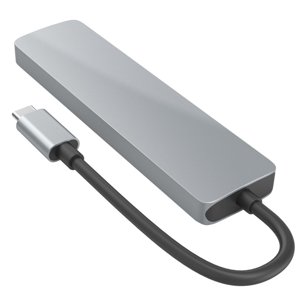 HC-13 Type-C 6-in-1 Hub Splitter 4K HDMI USB3.0 / 2.0 TF SD Card Reader Laptop Adapter Docking Station