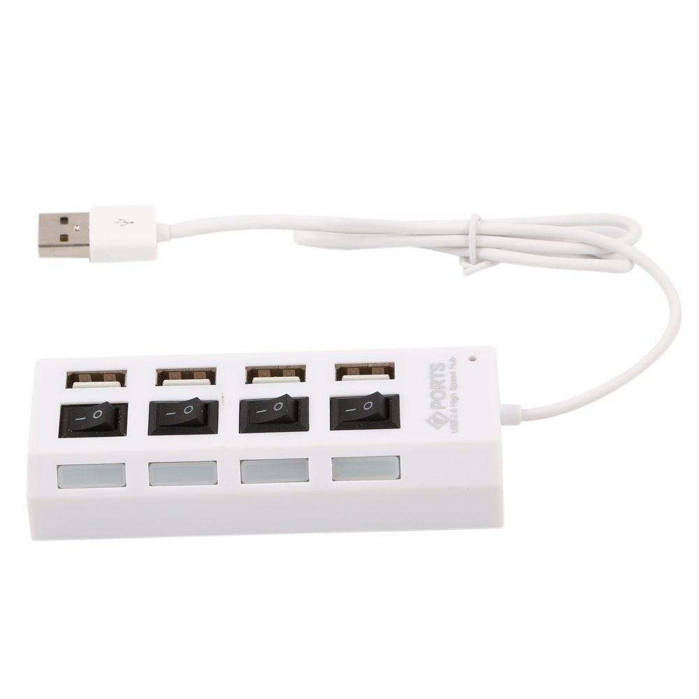A42 High Speed USB2.0 4-Port USB Hub Splitter with Independent Switch