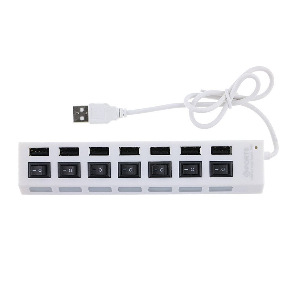 A55 USB2.0 High Speed Transmission 7-Port USB Hub Splitter with Independent Switch
