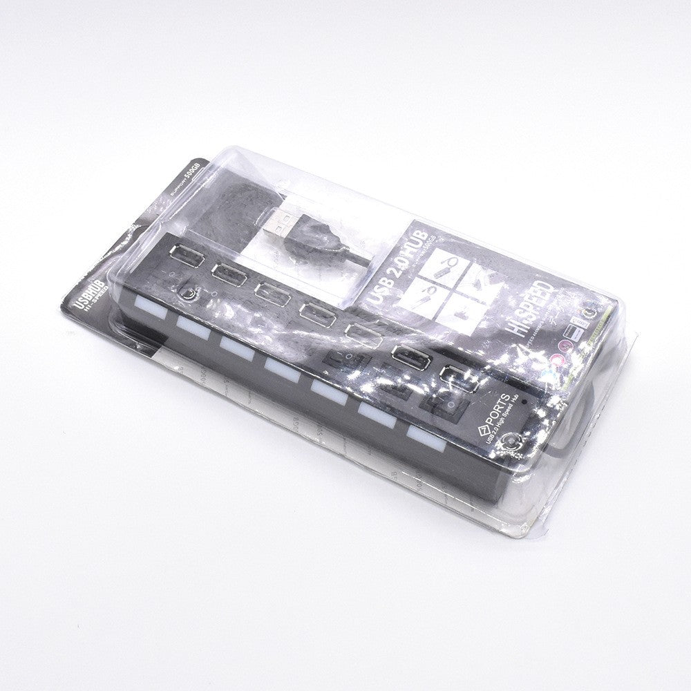 A55 USB2.0 High Speed Transmission 7-Port USB Hub Splitter with Independent Switch