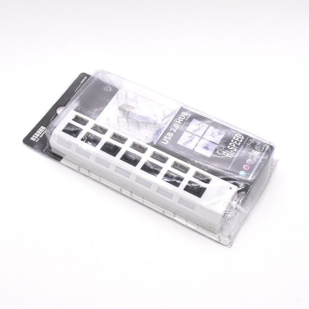 A55 USB2.0 High Speed Transmission 7-Port USB Hub Splitter with Independent Switch