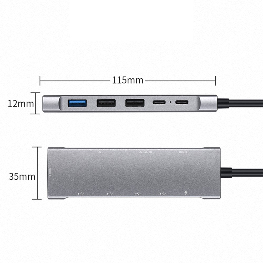 9 in 1 Docking Station 4K 30Hz USB C Hub HDMI Compatible 100W PD USB 3.0 + 2.0 Multiport Adapter for Laptop PC