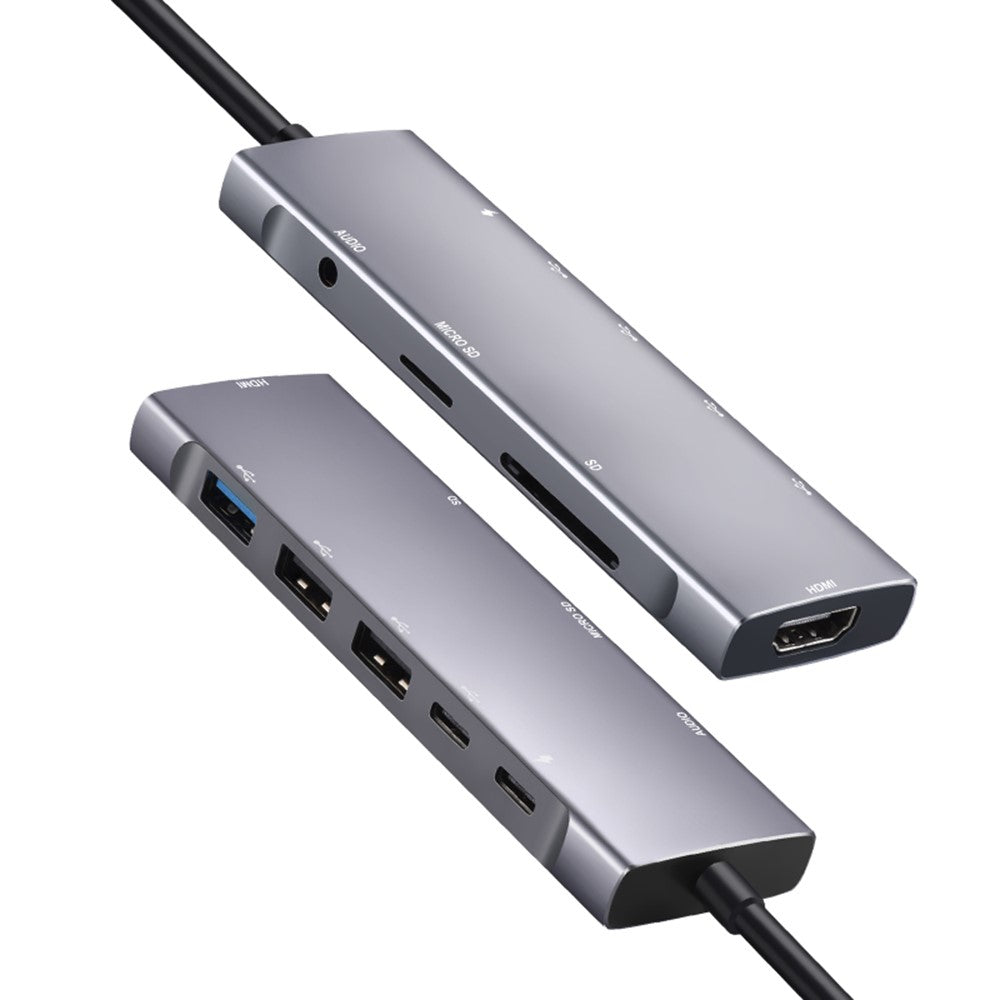 9 in 1 Docking Station 4K 30Hz USB C Hub HDMI Compatible 100W PD USB 3.0 + 2.0 Multiport Adapter for Laptop PC