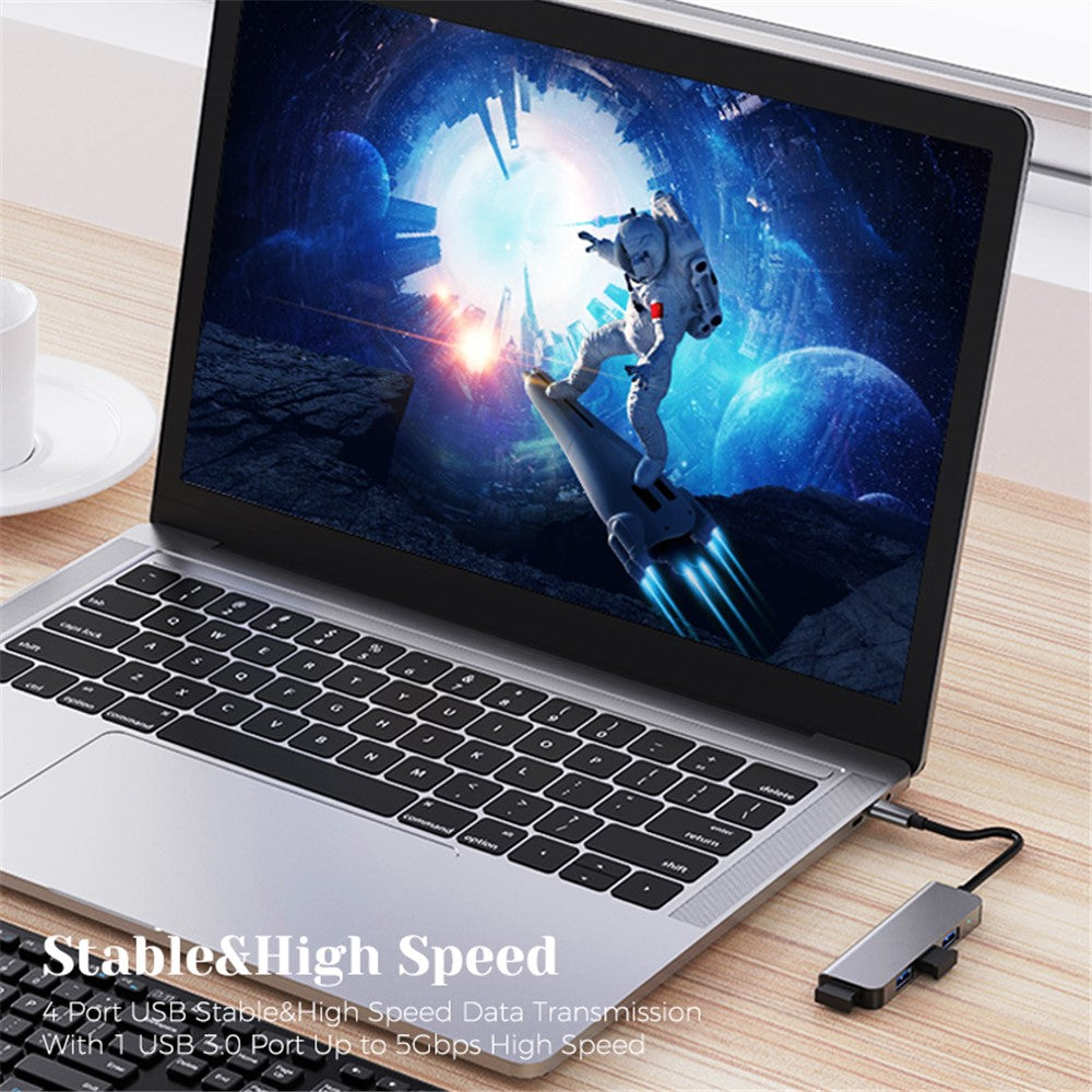 USB C Hub to 4xUSB Ports Adapter Compatible for USB C Laptops and Other Type C Devices
