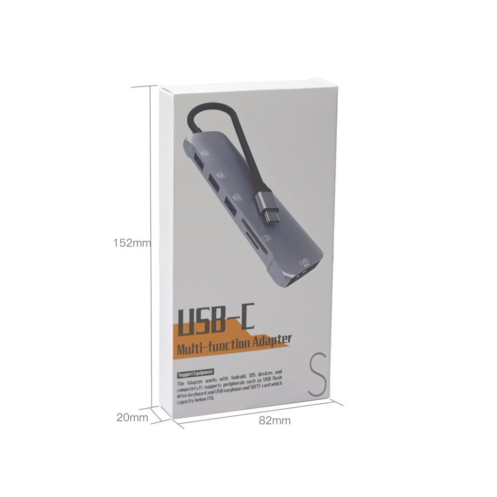 NK-3043 6 in 1 Type-C Hub USB 3.0 Docking Station TF Card Reader for iPad Pro MacBook Air Pro