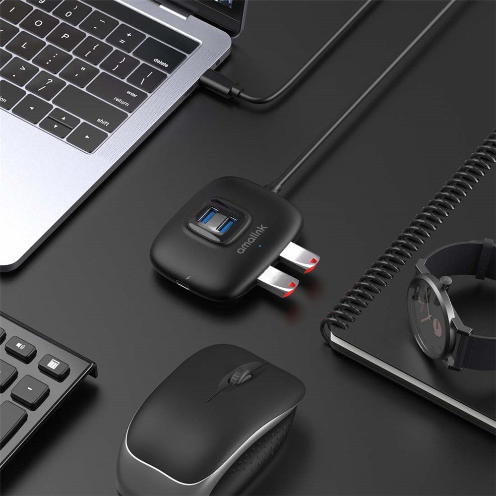 AMALINK AL-UC310 Portable 5Gbps Type-C to USB 3.0 4 Ports + PD 3.0 Hub