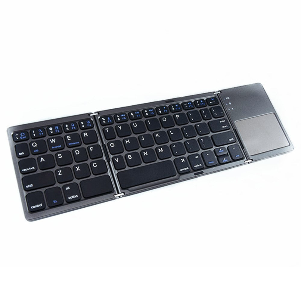 B033 Triple Folding Wireless Bluetooth-compatible Keyboard with High Sensitive Touchpad for Apple 8-Pin / Windows / Android