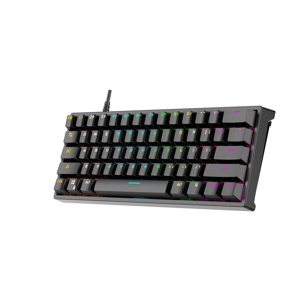 BAJEAL G101 Colorful RGB Backlit Mechanical Gaming USB Wired Keyboard Backlight Office Keyboard 61 Keys for Laptop PC Desktop Computer