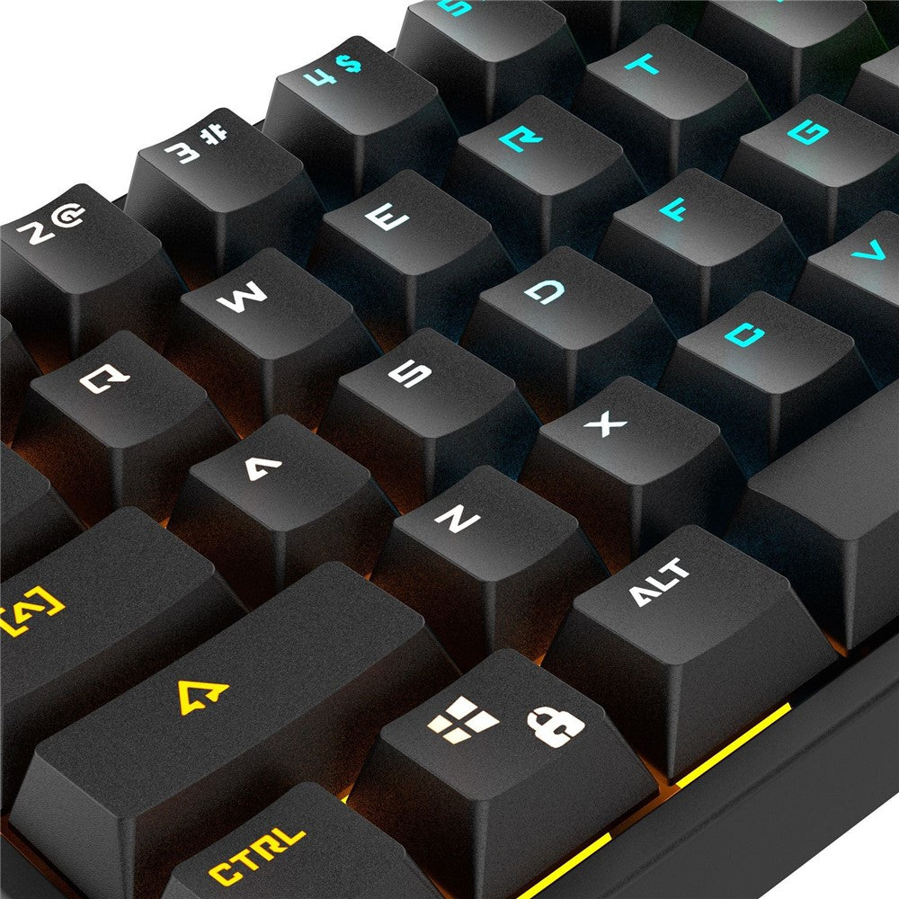 BAJEAL G101 Colorful RGB Backlit Mechanical Gaming USB Wired Keyboard Backlight Office Keyboard 61 Keys for Laptop PC Desktop Computer